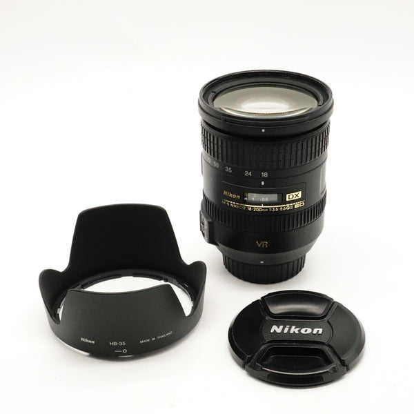 Pre-Owned Nikon AF-S NIKKOR DX 18-200mm f/3.5-5.6 GII ED Lens With Pouch, Hood, Caps & Manual SN: US46068132 (Second Hand)
