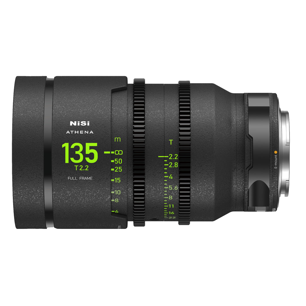 NiSi 135mm T2.2 Athena Prime FF Cine Lens - E Mount, Drop-In Filter