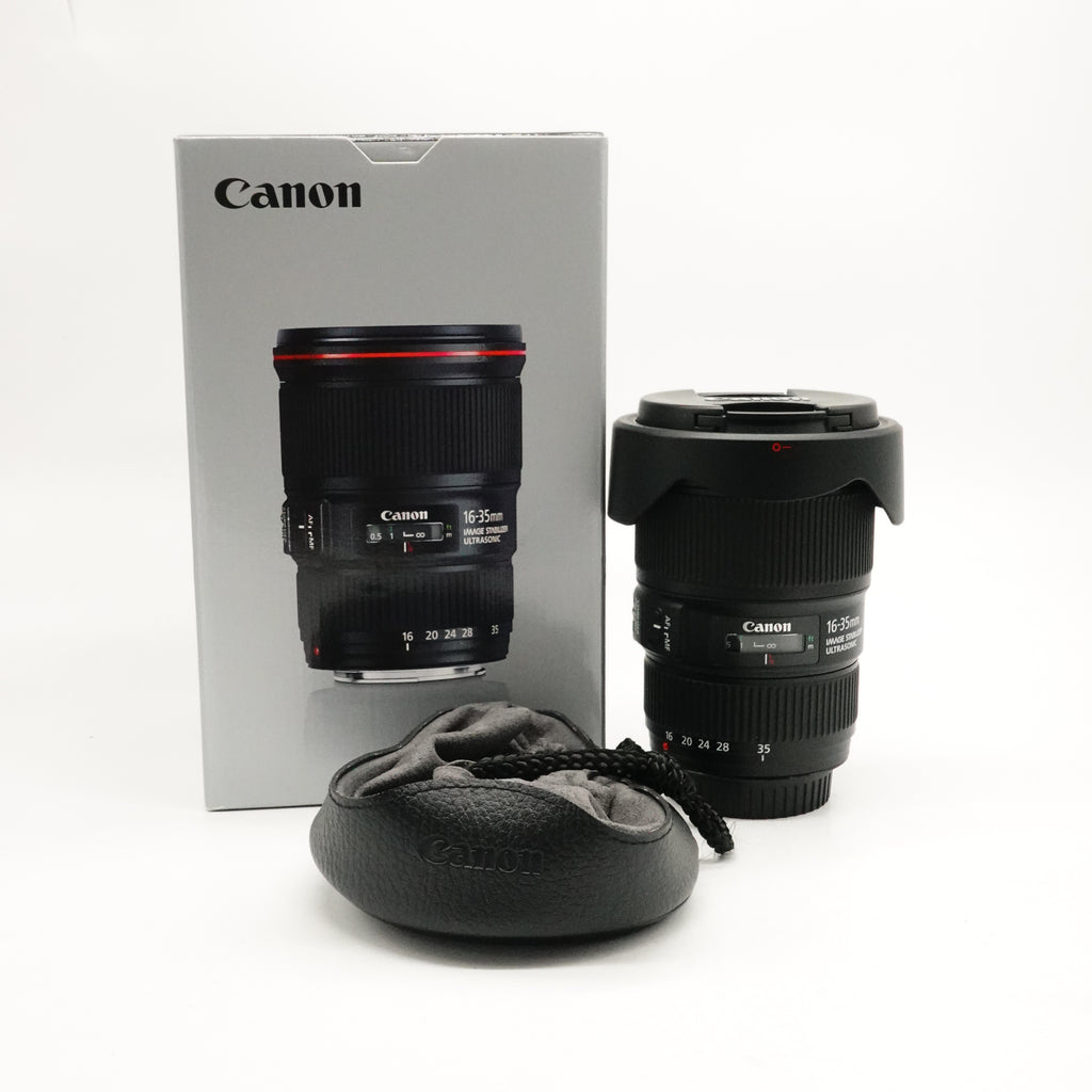 Pre-Owned Canon EF 16-35mm f/4L IS USM Lens, Boxed As New, Hood, F&R Caps SN: 5860001576 (Second Hand)