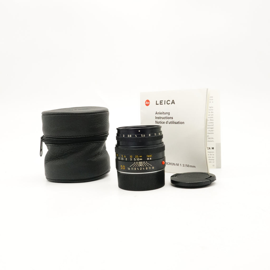 Pre-Owned Leica Summicron-M 50mm f/2 lens With Caps & Case Year 1997 SN: 3817971 (Second Hand)