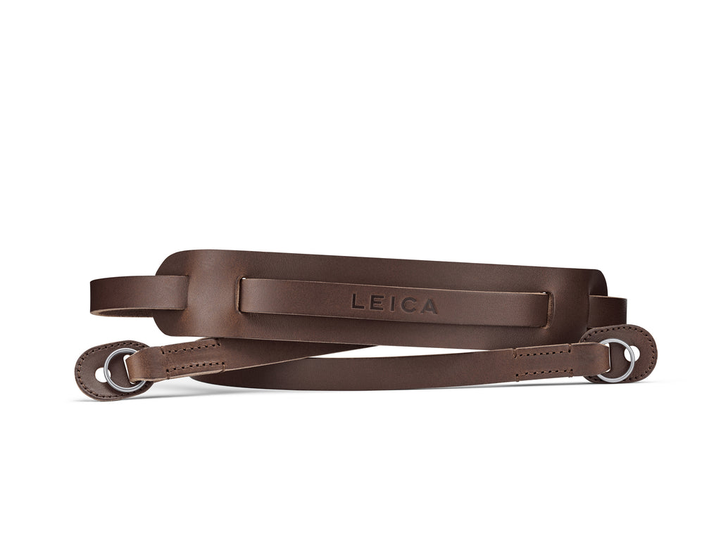 Leica Leather Carrying Strap with Shoulderpad - Dark Brown