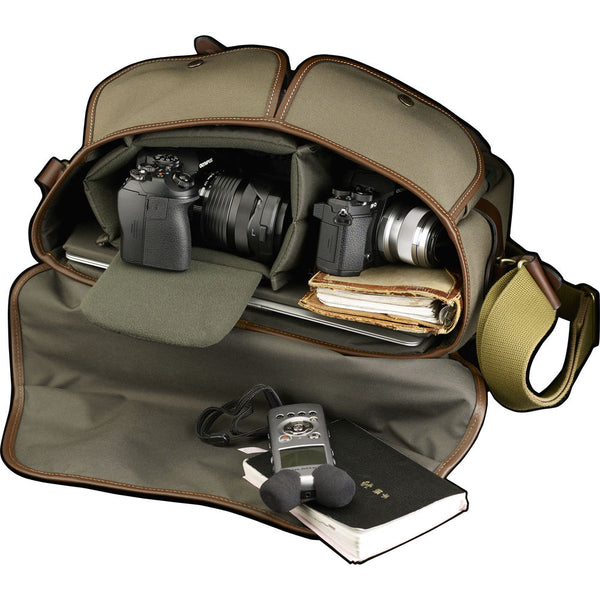 Billingham Hadley One Camera Bag - Sage FibreNyte / Chocolate Leather