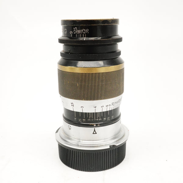 Pre-Owned Leica  9cm Elmar Screw Lens, With M Adapter, Case, F&R Caps, UV Filter SN: 453463 (Second Hand)