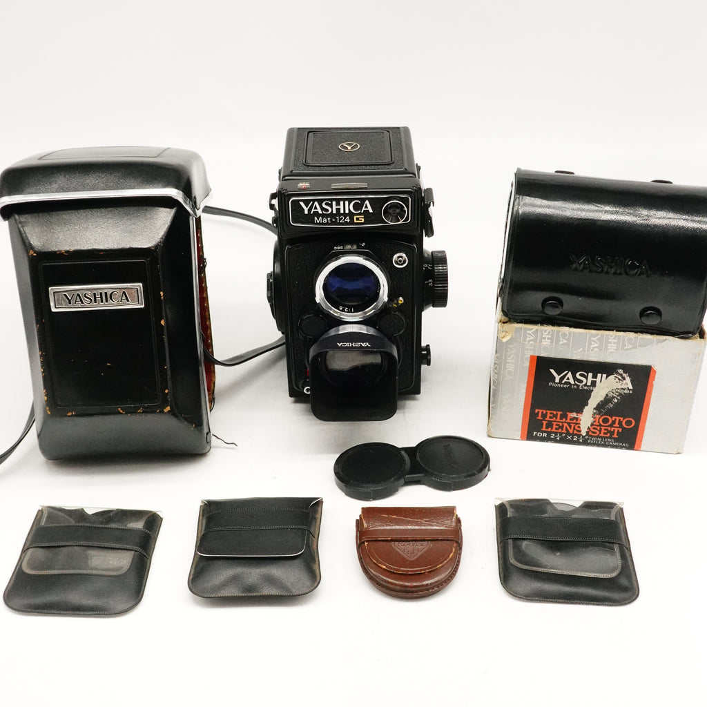 Pre-Owned Yashica MAT 124G 6x6 TLR Film Camera With 4x Filters, Case, Hood, Boxed Telephoto Lens SN: 2021596 (Second Hand)