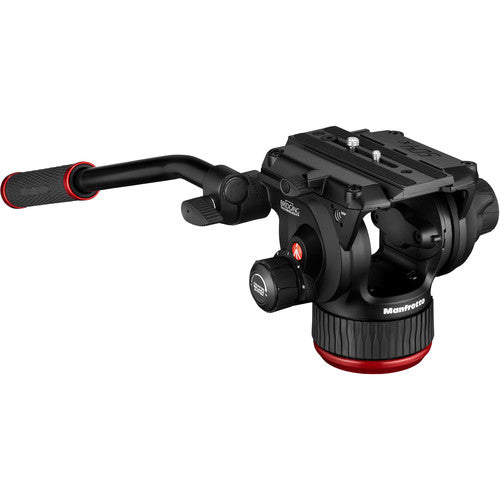 Manfrotto 504X Fluid Video Head + Twin Leg Carbon Fibre Tripod - Ground Spreader