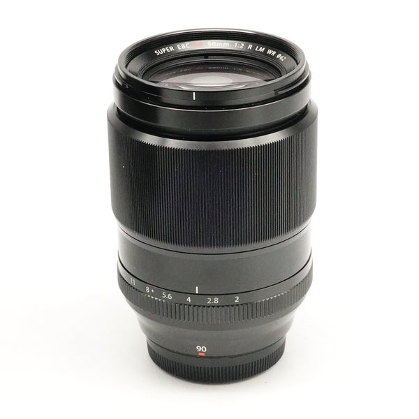 Pre-Owned FUJIFILM XF 90mm f/2 R LM WR Lens With Box, Hood, F&R Caps SN: 2BC00829 (Second Hand)