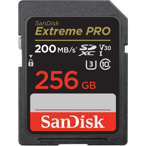 SanDisk Extreme PRO 256GB UHS-I V30 SDXC Card - 200MB/s