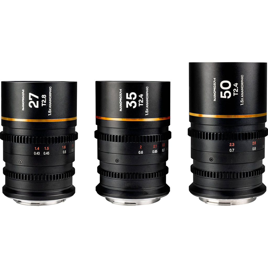 Laowa Nanomorph S35 Anamorphic Prime 3-Lens Bundle (Micro Four Thirds, Amber Flare)