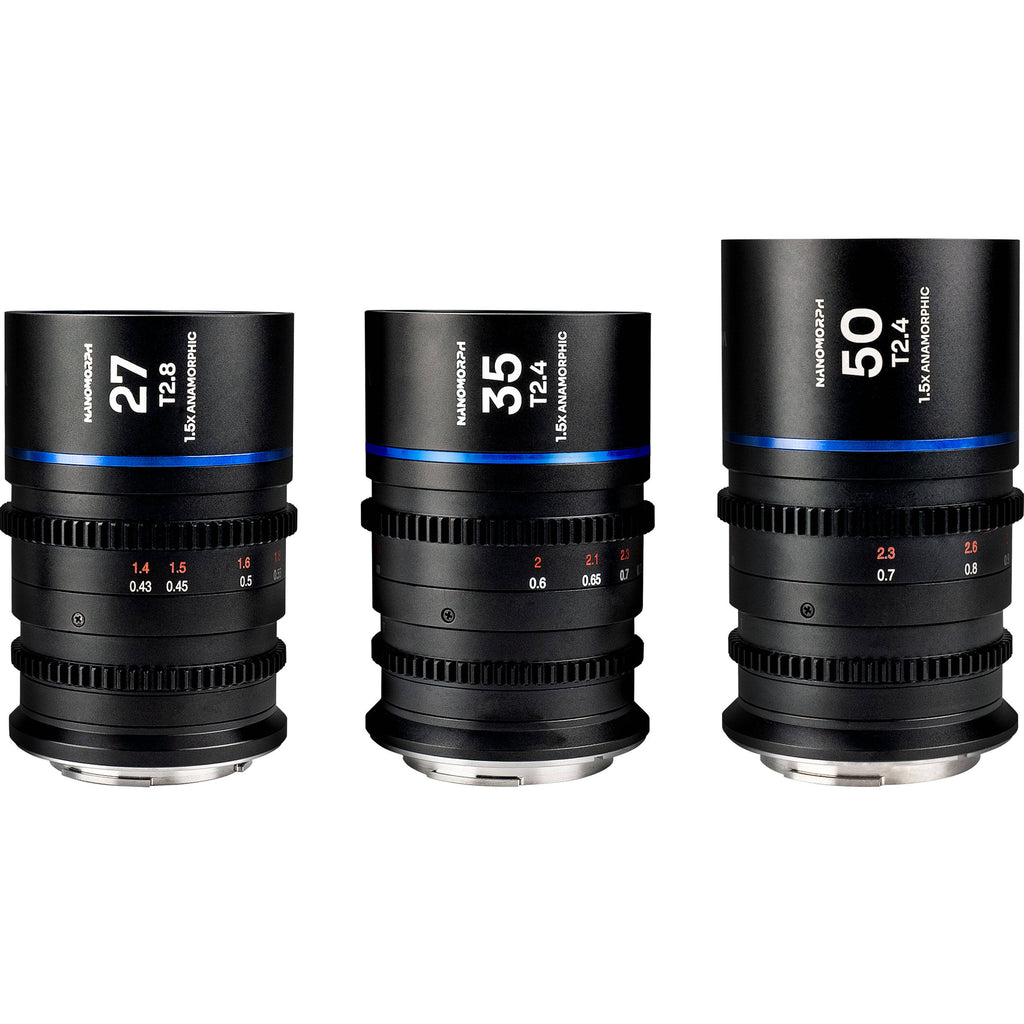 Laowa Nanomorph S35 Anamorphic Prime 3-Lens Bundle (Micro Four Thirds, Blue Flare)