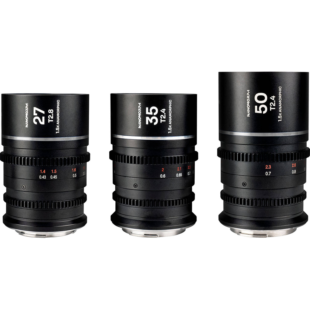 Laowa Nanomorph S35 Anamorphic Prime 3-Lens Bundle (Leica L, Silver Flare)