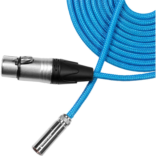 Kondor Blue Mini-XLR to XLR Female Cable for BMPCC 6K Pro & Canon C70 (Blue, 3m)