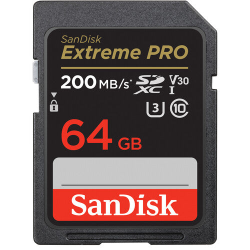 SanDisk Extreme PRO 64GB UHS-I V30 SDXC Card - 200MB/s
