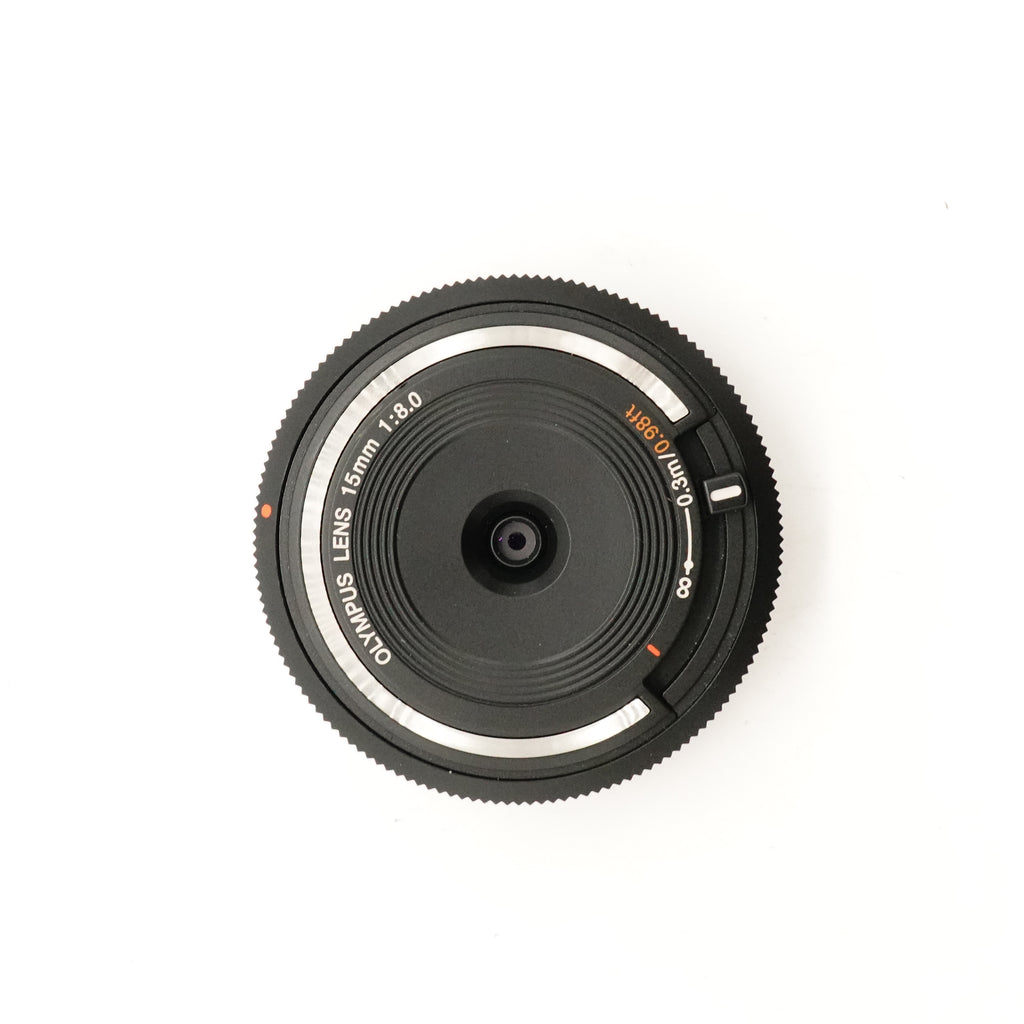 Pre-Owned Olympus 15mm f/8.0 Pancake Lens (Black) With Rear Cap (Second Hand)
