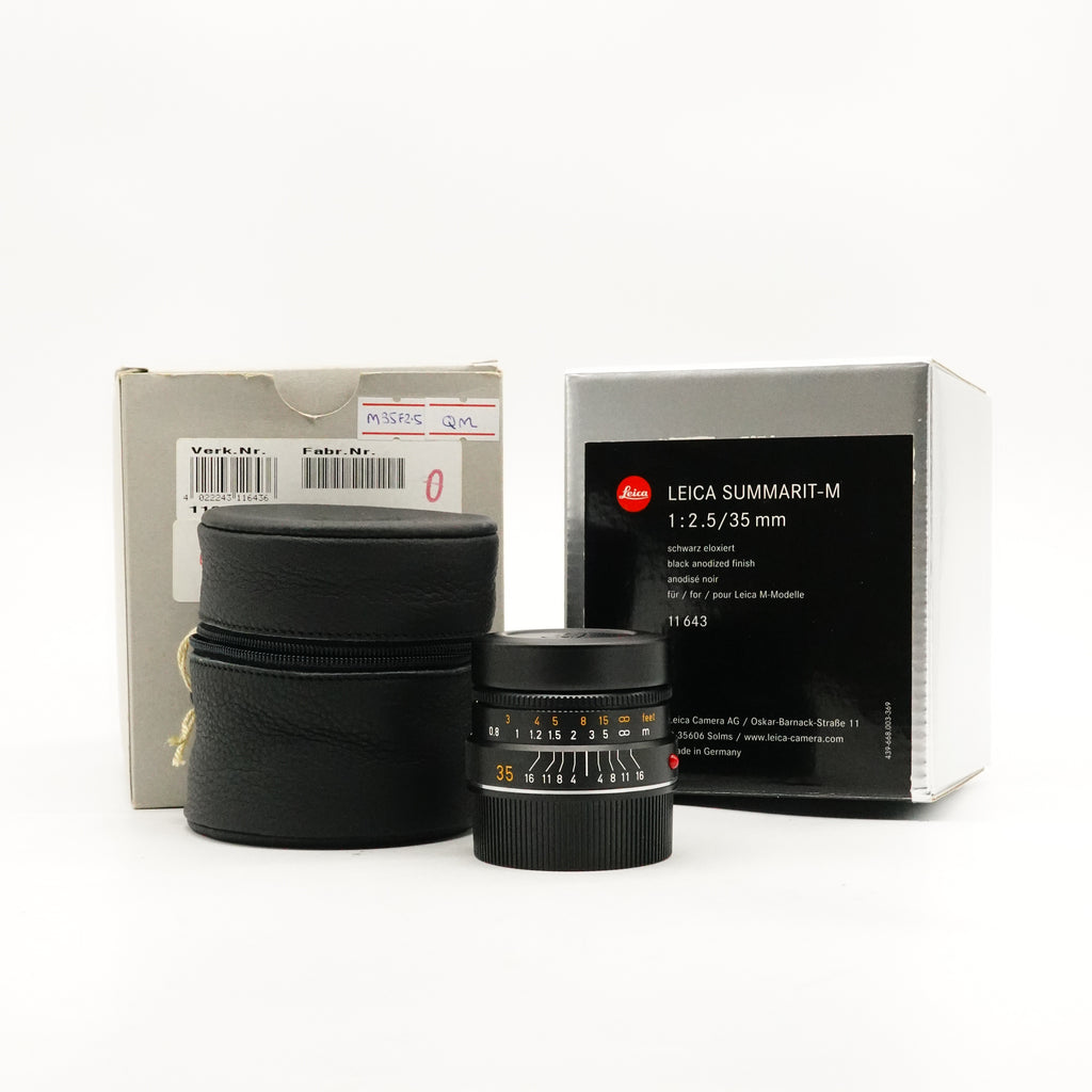 Pre-Owned Leica  M 35mm f2.5 Summarit Lens With Box, Case & Caps SN: 4150985 (Second Hand)
