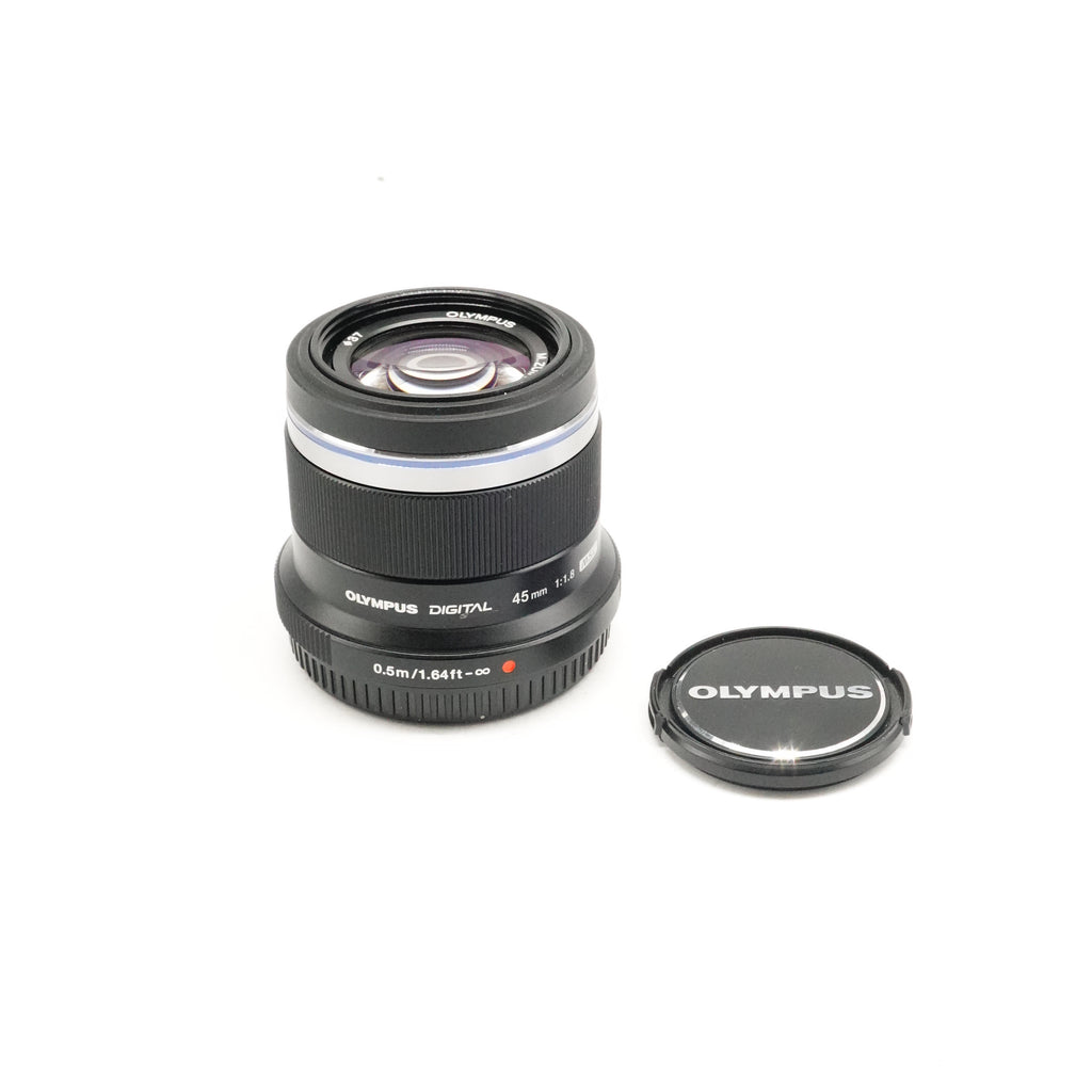 Pre-Owned Olympus M. ZUIKO DIGITAL 45mm f/1.8 Lens Black With F&R Caps SN: ABSA79512 (Second Hand)