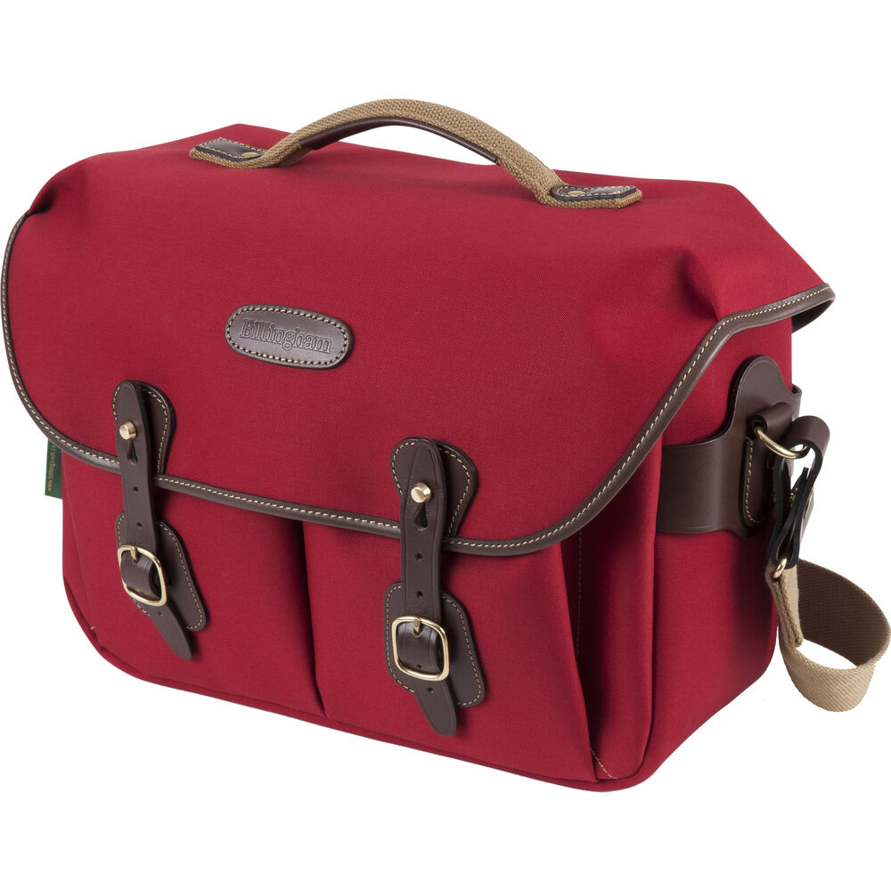 Billingham Hadley One Camera Bag - Burgundy Canvas / Chocolate Leather
