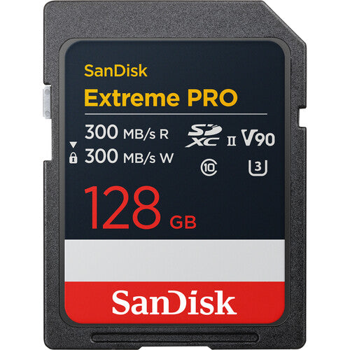 SanDisk Extreme PRO 128GB UHS-II V90 SDXC Card - 300/300MB/s