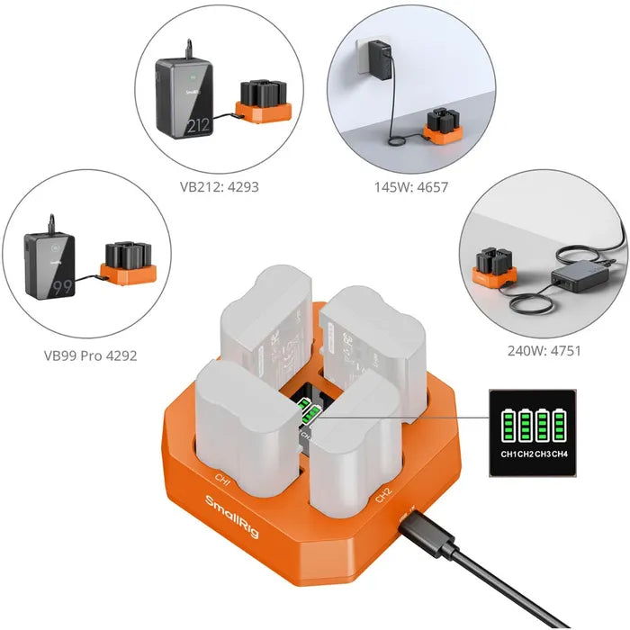 SmallRig Four-Channel Camera Battery Charger for EN-EL15c 5747
