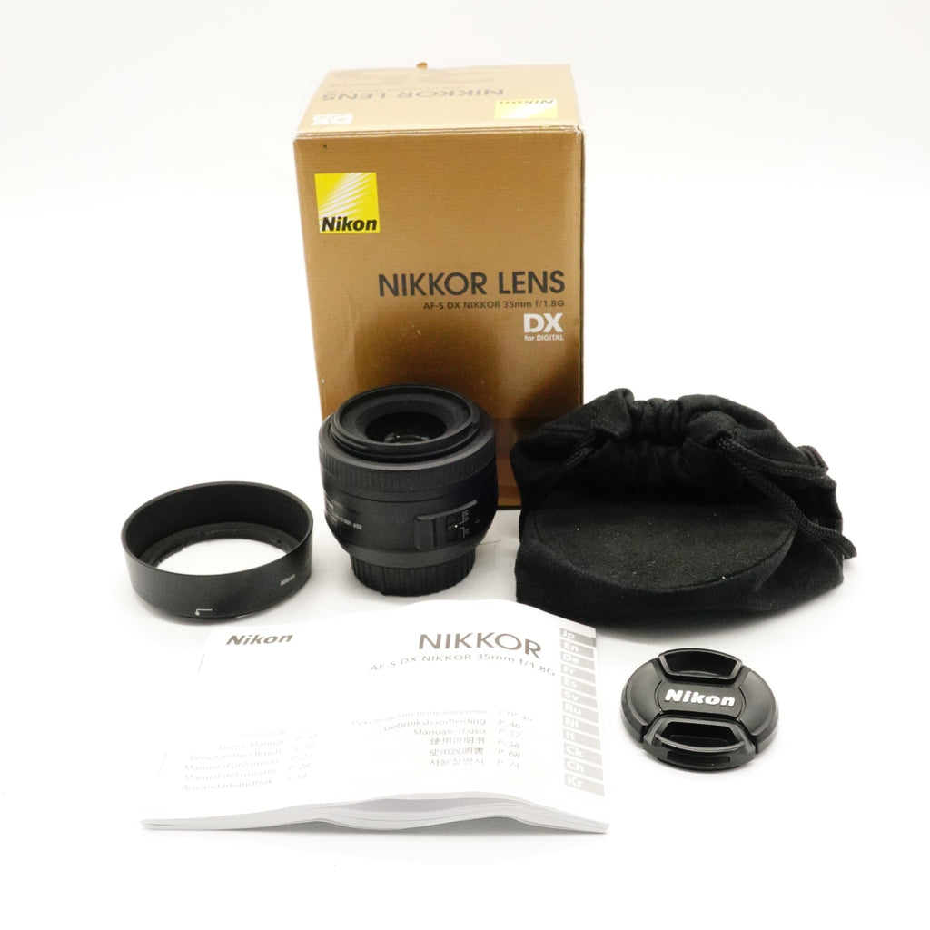 Pre-Owned Nikon 35MM F 1.8 G DX Lens With Box, Caps, Hood, Pouch SN: 2299130 (Second Hand)