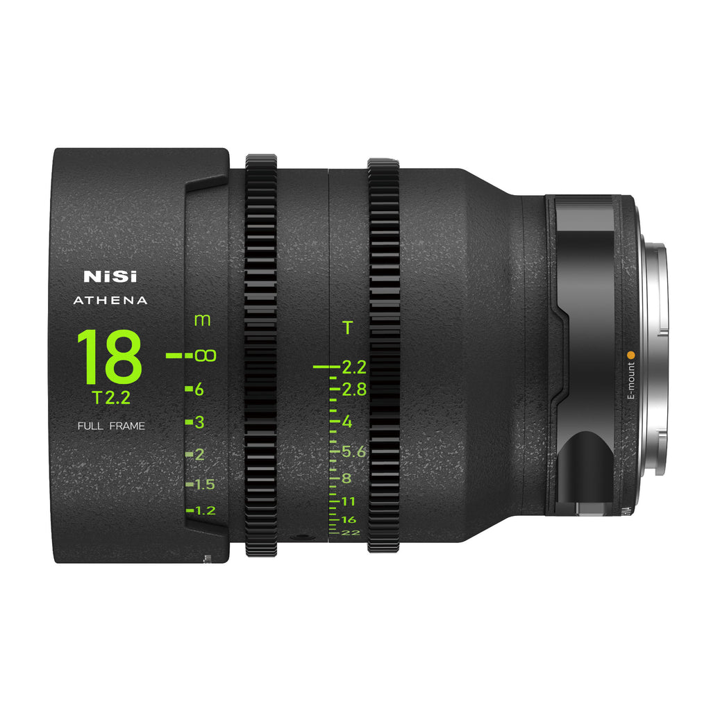 NiSi 18mm T2.2 Athena Prime FF Cine Lens - E Mount, Drop-In Filter