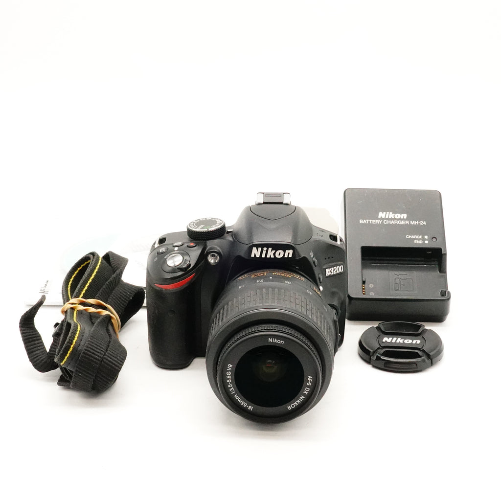 Pre-Owned Nikon D3200 DSLR Body + AF-S NIKKOR DX 18-55mm VR II Lens, With Charger, Battery, Manual, Caps SN: 6070604 & 51642998 (Second Hand)