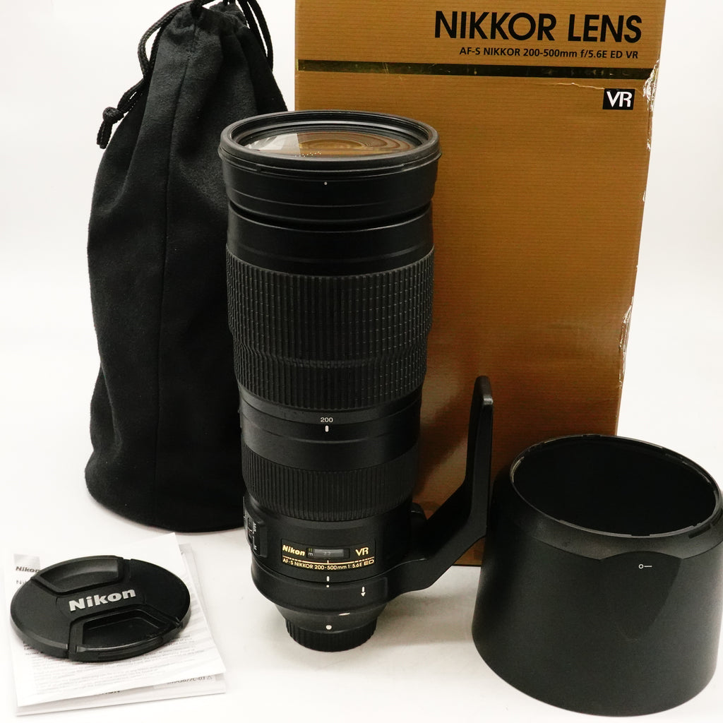 Pre-Owned Nikon AF-S NIKKOR 200-500mm f/5.6E ED VR Lens With Box, Pouch, Hood, F&R Caps SN: 439774 (Second Hand)