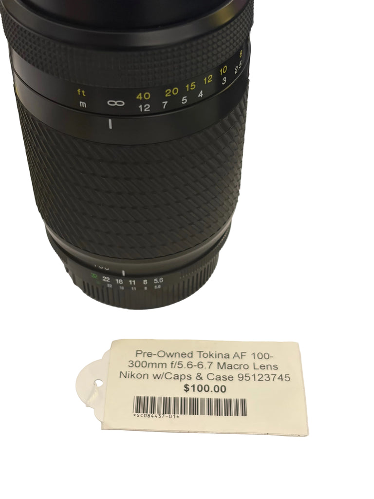Tokina AF 100-300mm f/5.6-6.7 Macro Lens Nikon with Caps & Case 95123745 (Second Hand)
