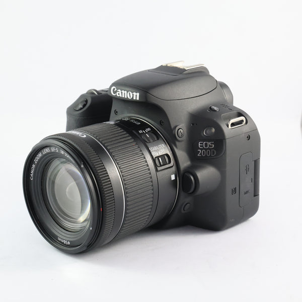 Pre-Owned Canon EOS 200D/15-55 IS Kit W/ strap, battery, charger SN: 195072014813/7122018070 (Second Hand)