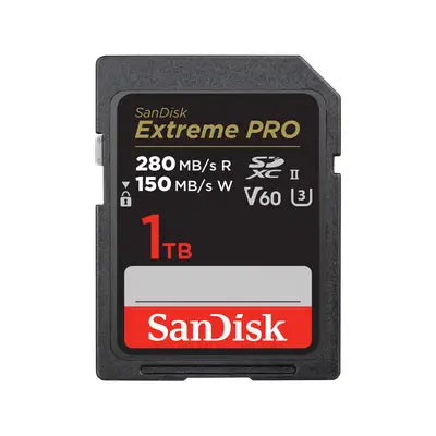 SanDisk Extreme Pro SDXC 1TB 280MB/s R 100MB/s V60 U3 C10 UHS-II Card