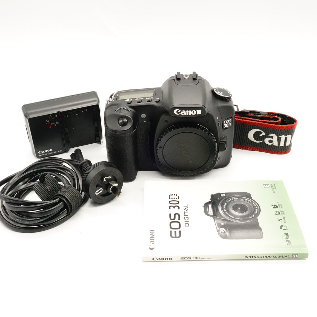 Pre-Owned Canon EOS 30D Digital SLR with Strap, Charger, Booklet, Manual SN: 1230800169