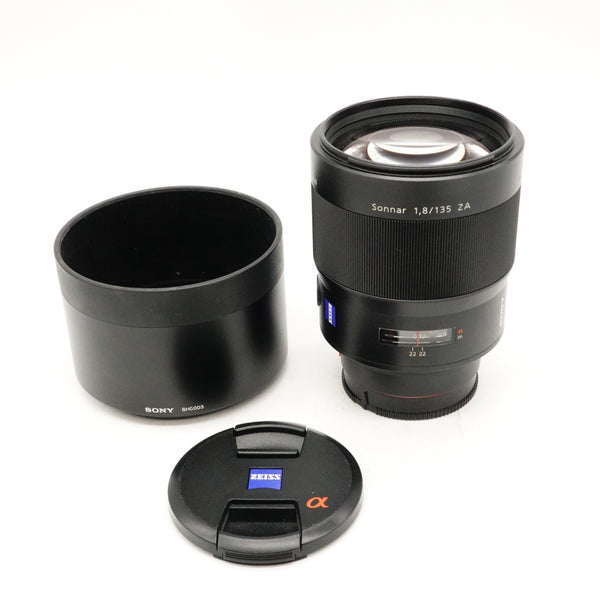 Pre-Owned Sony Carl Zeiss Sonnar 135mm f/1.8 ZA T* Lens With Box, Pouch, Caps Hood & Manual SN: 0195913 (Second Hand)