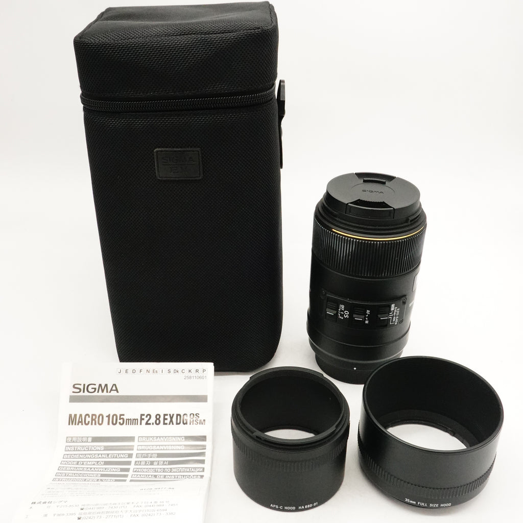 Pre-Owned Sigma 105mm f/2.8 DG MACRO HSM OS (For Sony A Mount) With Caps Hood, Manual & Pouch SN: 14860089 (Second Hand)