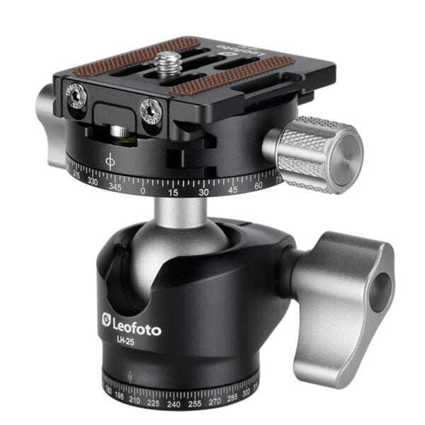 Leofoto LH-25R 25mm Low Profile Ball Head with Panning Clamp and NP-50 Plate