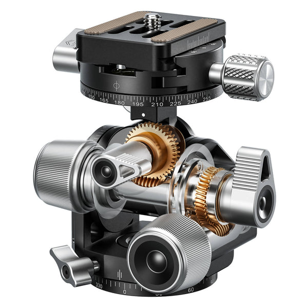 Leofoto G3 50mm 3-Axis Geared Head with BPL-50N Plate
