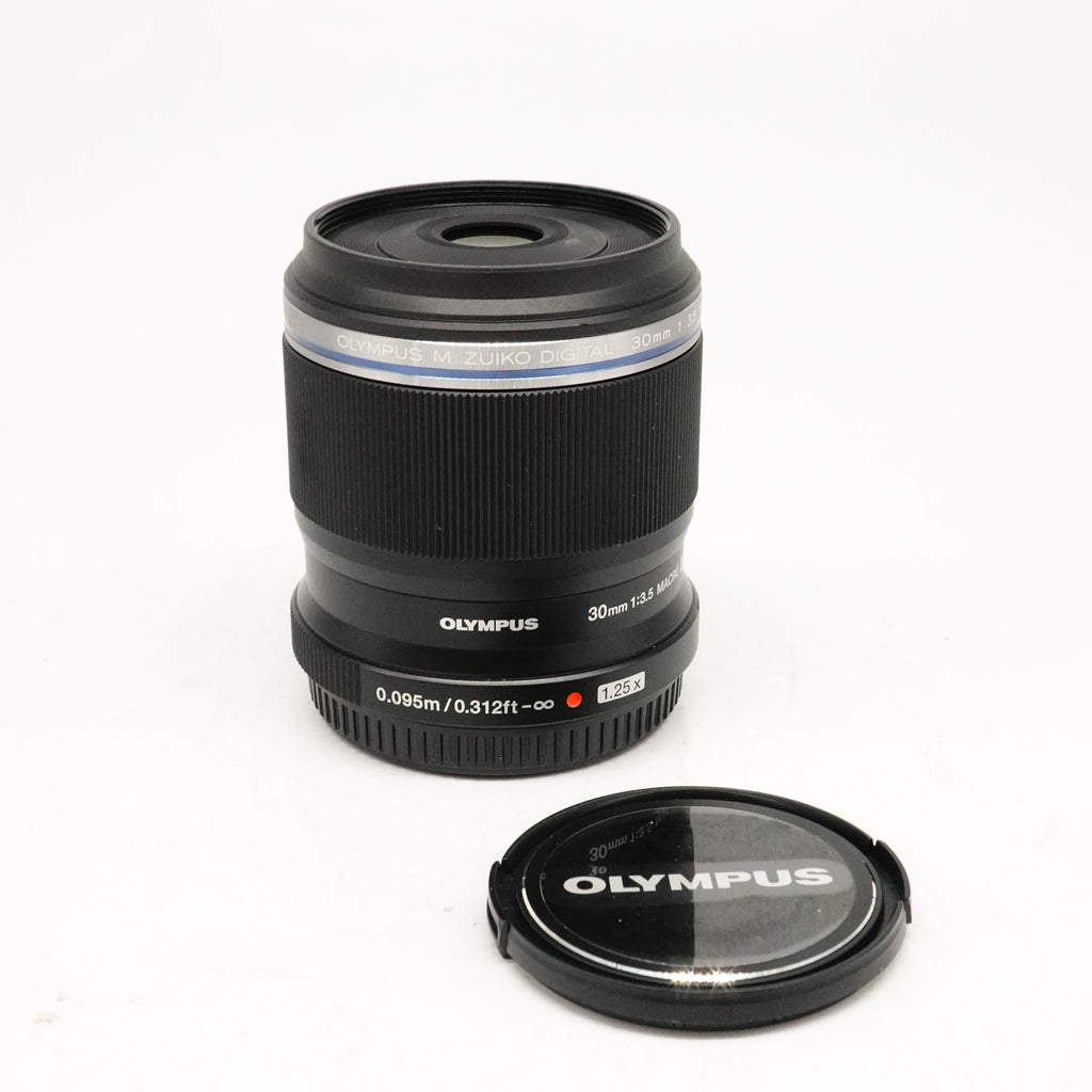 Pre-Owned OM System M.ZUIKO Digital ED 30mm f/3.5 Macro Lens Black With F&R Caps SN: ACBA23286 (Second Hand)