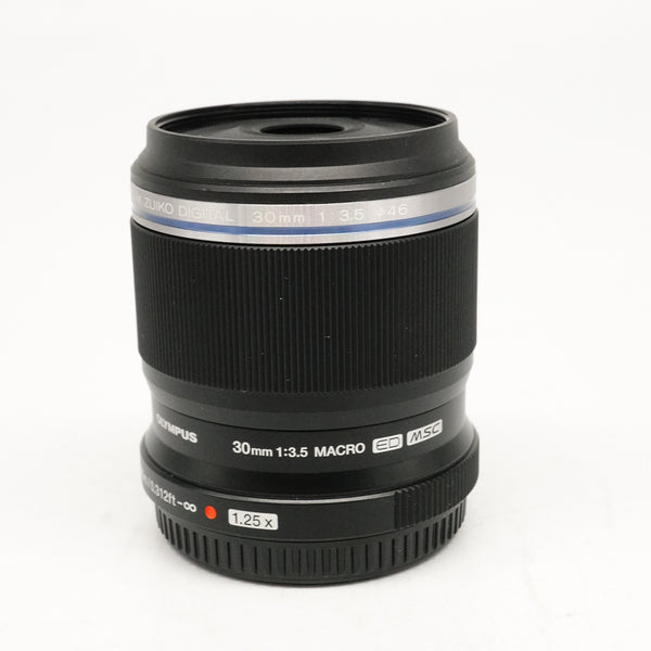 Pre-Owned OM System M.ZUIKO Digital ED 30mm f/3.5 Macro Lens Black With F&R Caps SN: ACBA23286 (Second Hand)
