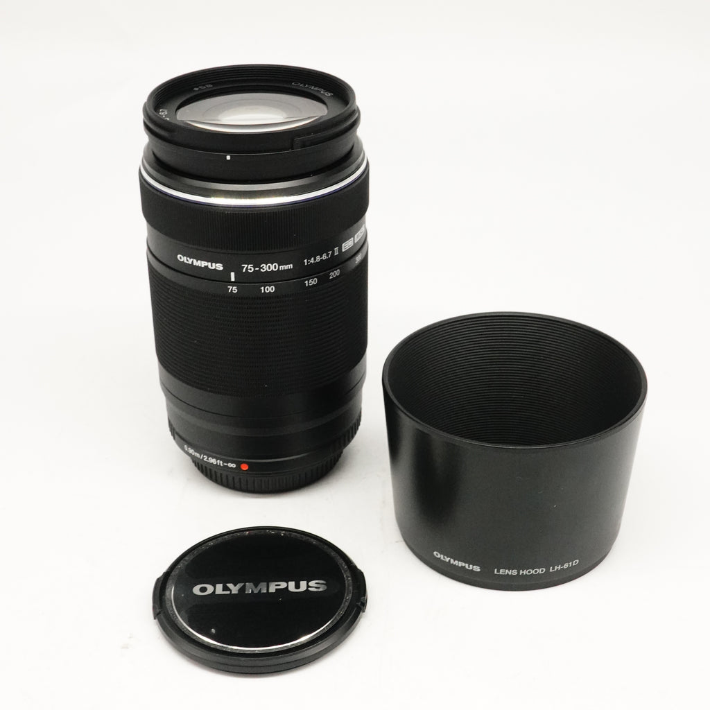 Pre-Owned OM System M.ZUIKO Digital ED 75-300mm f/4.8-6.7 Lens With F&R Caps, Hood SN: 343110376 (Second Hand)