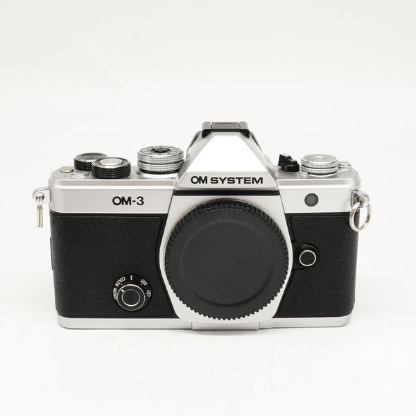 Pre-Owned OM system OM-3 Camera Body (Silver) With Box, Battery, Body Cap, Charger Cord SN: BJSA16575 (Second Hand)