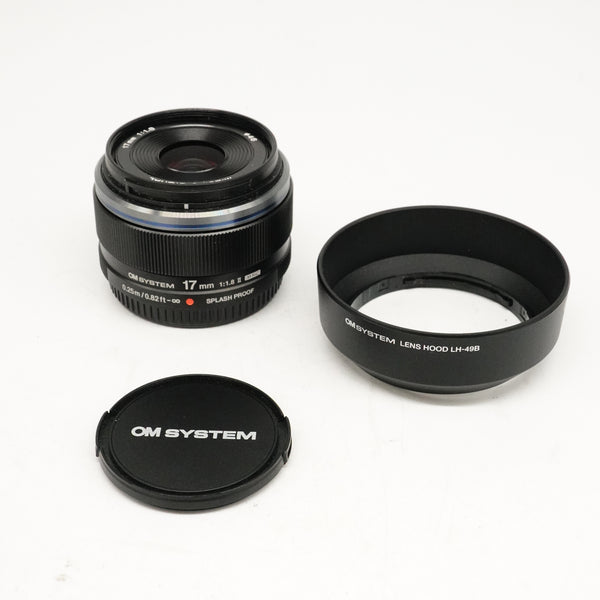 Pre-Owned OM system M.Zuiko Digital ED 17mm f/1.8 II Lens (Black) With Box, Front & Rear Caps, Hood & Manual  SN: A0FA05292 (Second Hand)