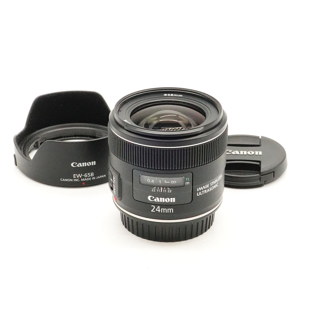 Pre-Owned Canon EF 24mm f/2.8 IS USM Lens With F&R Caps, Hood SN: 2140000424 (Second Hand)