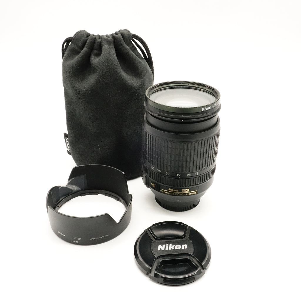 Pre-Owned Nikon AF-S 18-105mm f/3.5-5.6 G ED With Caps, Hood & Pouch SN: 32271710 (Second Hand)