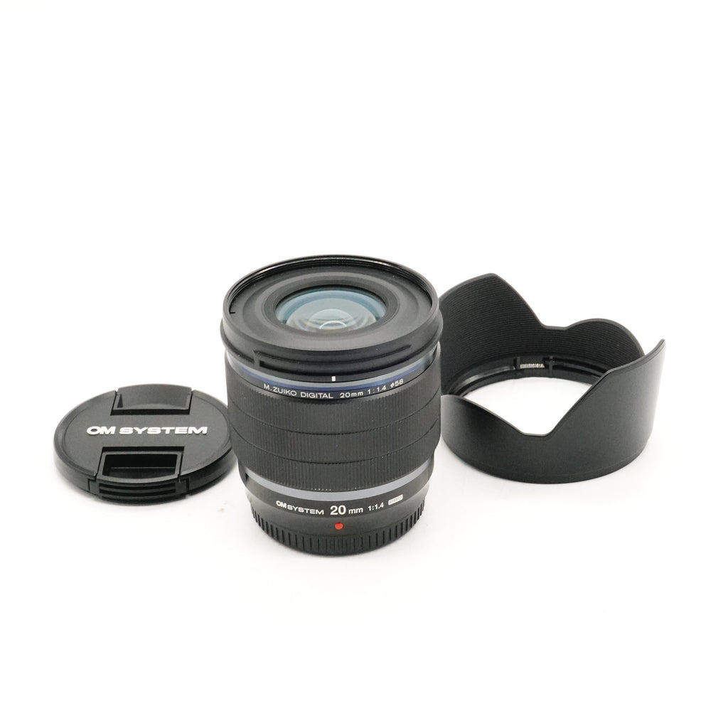 Pre-Owned OM System M. Zuiko Digital 20mm F/1.4 PRO With Caps, Hood, Lens Wrap SN: 302007177 (Second Hand)