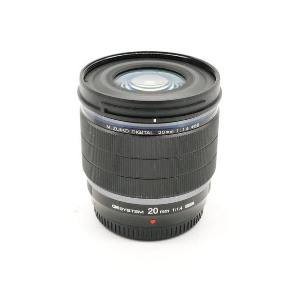 Pre-Owned OM System M. Zuiko Digital 20mm F/1.4 PRO With Caps, Hood, Lens Wrap SN: 302007177 (Second Hand)