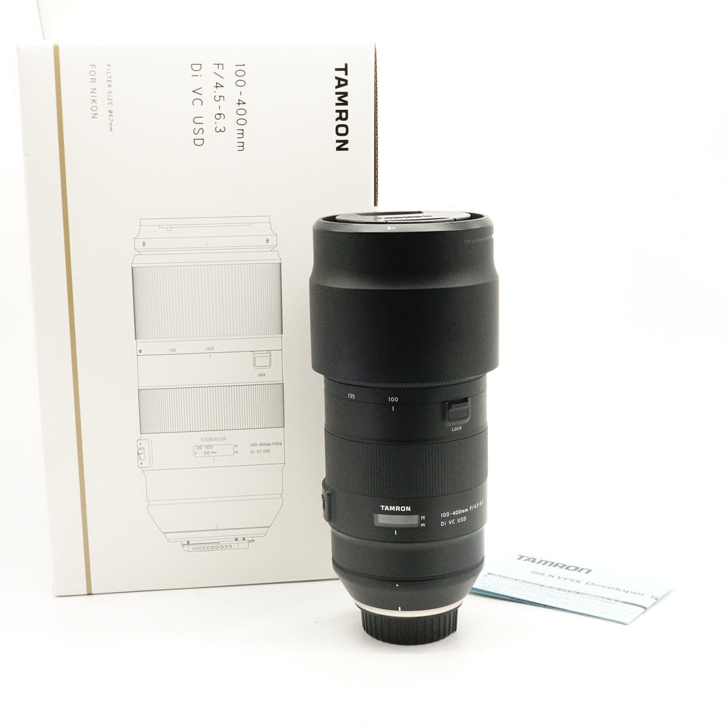 Pre-Owned Tamron 100-400mm f/4.5-6.3 Di VC USD Lens (Nikon F Mount)  With Box, Caps & Hood  SN: 004493 (Second Hand)
