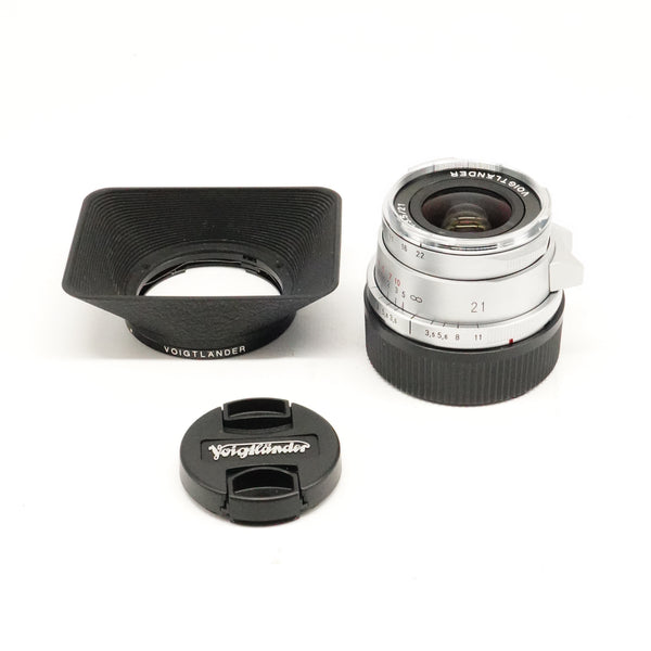 Pre-Owned Voigtlander COLOR-SKOPAR Vintage Line 21mm F3.5 Aspherical VM Type II (Silver) Lens for Leica M Mount, As New in Box, With Caps & LH-11 Hood SN: 7220135 (Second Hand)
