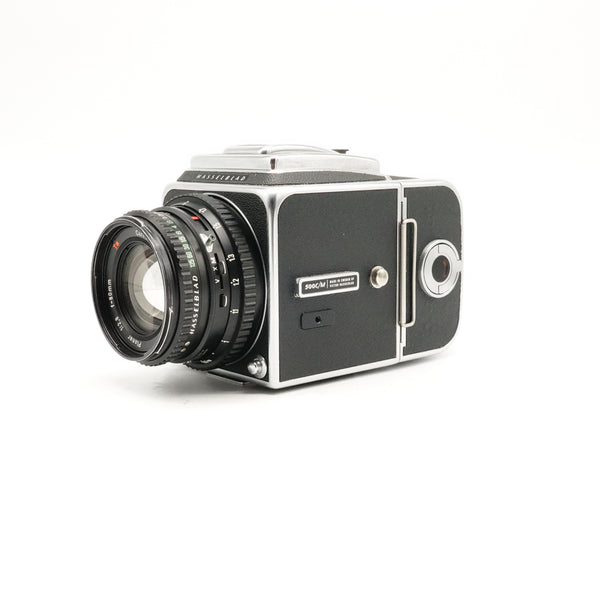 Pre-Owned Hasselblad 500C/M Camera Body Chrome With WLF, with  Carl Zeiss Planar 80mm 2.8 T* LensA12 Back, Metal Rear Cap, Body Cap, A12 Back Cover SN: RS1243757/RS3173832 (Second Hand)