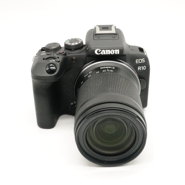 Pre-Owned Canon R10 Kit with RF-S 18-150mm f/3.5-6.3 IS STM w/ Battery, Charger, Strap, Front Lens Cap SN: 058031000660/1902010842 (Second Hand)