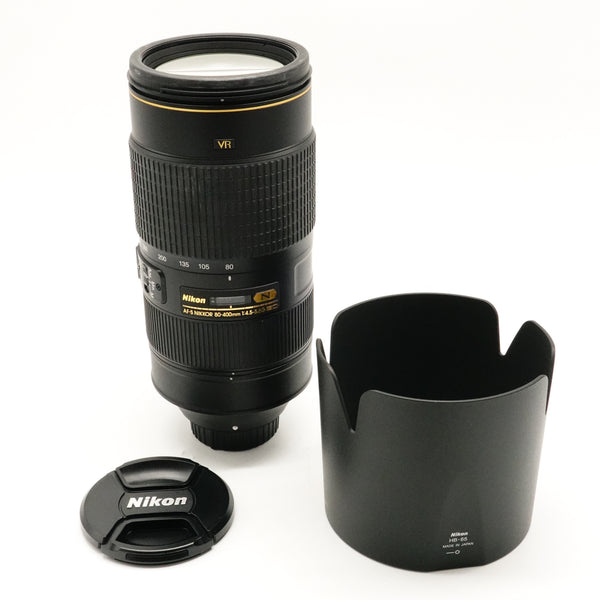 Pre-Owned Nikon AF-S Nikkor 80-400MM F4.5-5.6 G ED Lens With Caps, Case, Hood  SN: 259865 (Second Hand)