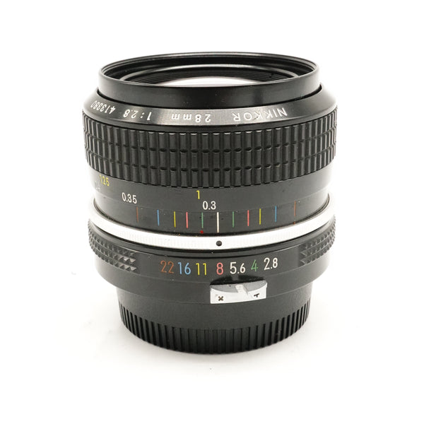 Pre-Owned Nikon 28mm f2.8 PRE-AI Lens With Caps SN: 413380 (Second Hand)