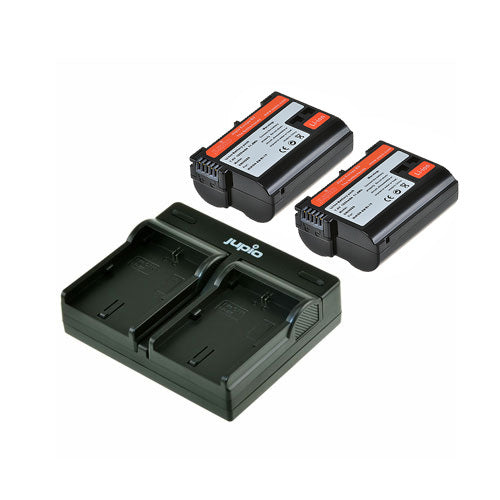 Jupio EN-EL15 1700mAh Batteries with USB Dual Charger Kit for Nikon